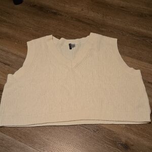 H&M Cream Ribbed Knit Vest